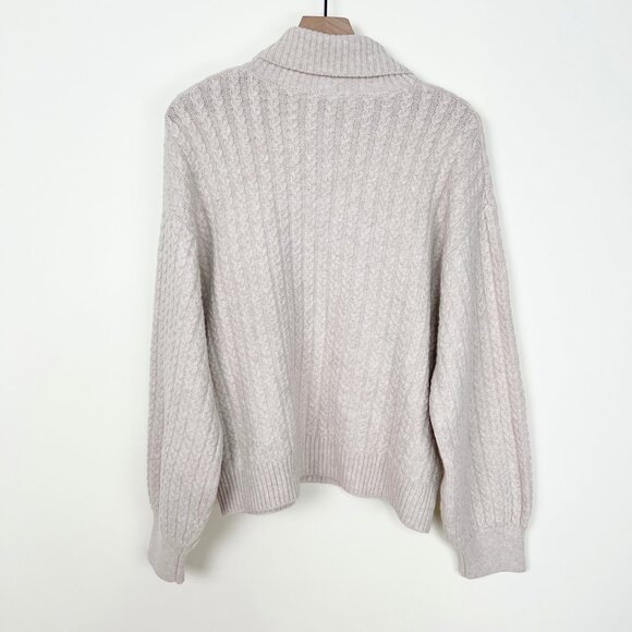 New Cable Knit Turtleneck Sweater Relaxed Fit Oversized Cozy Slouchy Loose - XL - Picture 9 of 10